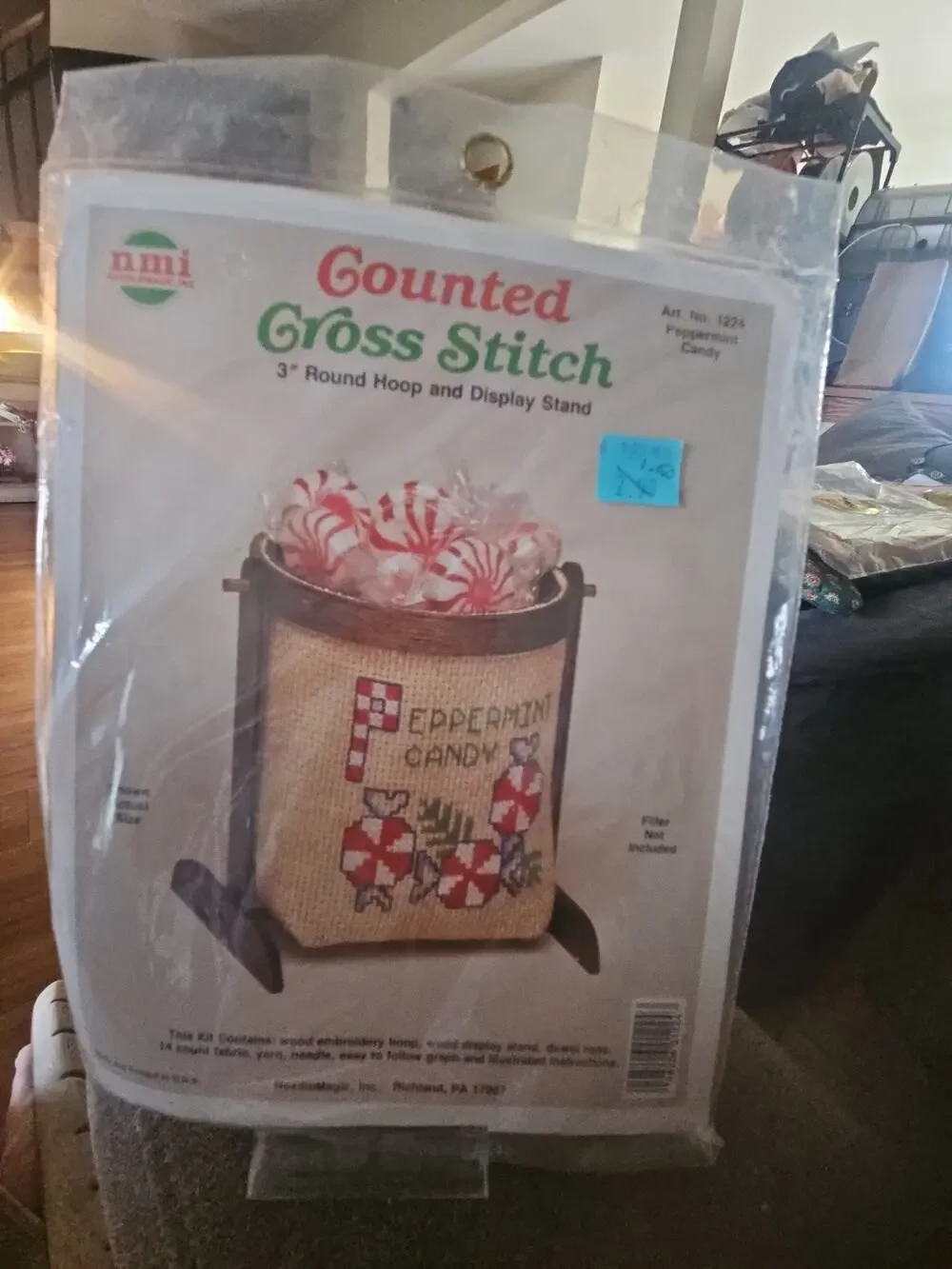 Peppermint Candy Display Stand NeedleMagic Counted Cross Stitch Kit #1224 Opened